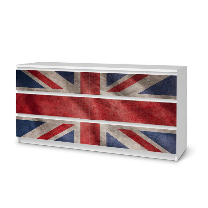 Möbelfolie IKEA Malm Kommode 6 Schubladen (breit) - Union Jack- Bild 1