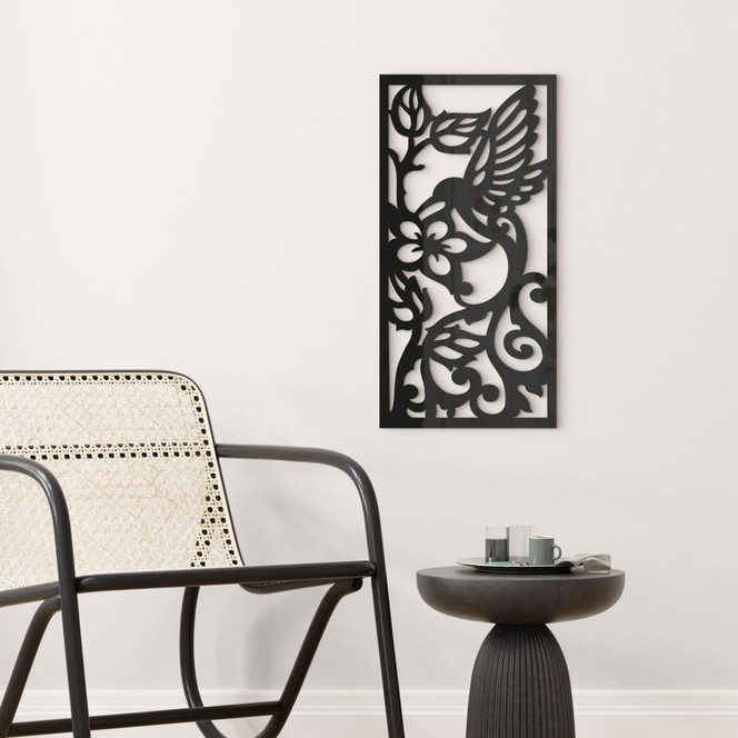 Wanddeko Kolibri-Blumen - Acryldeko