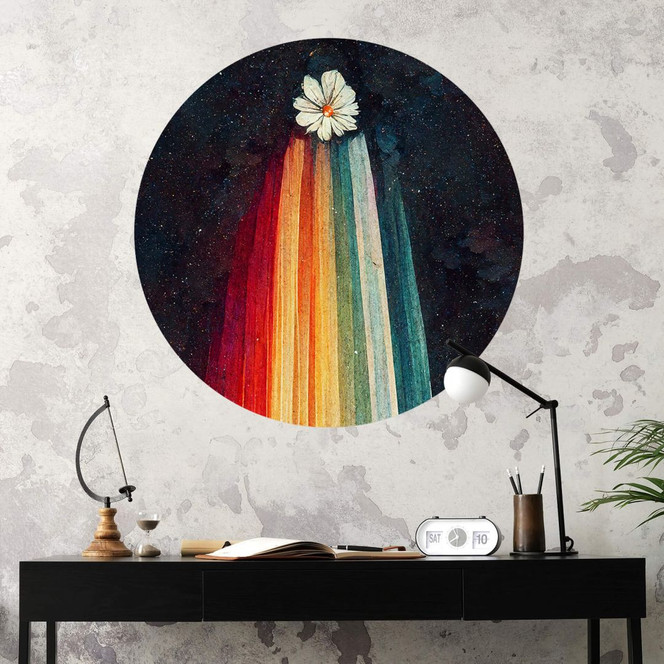 Wandtattoo Heine - Blumige Grüsse aus dem All - Astro Cruise - Rund