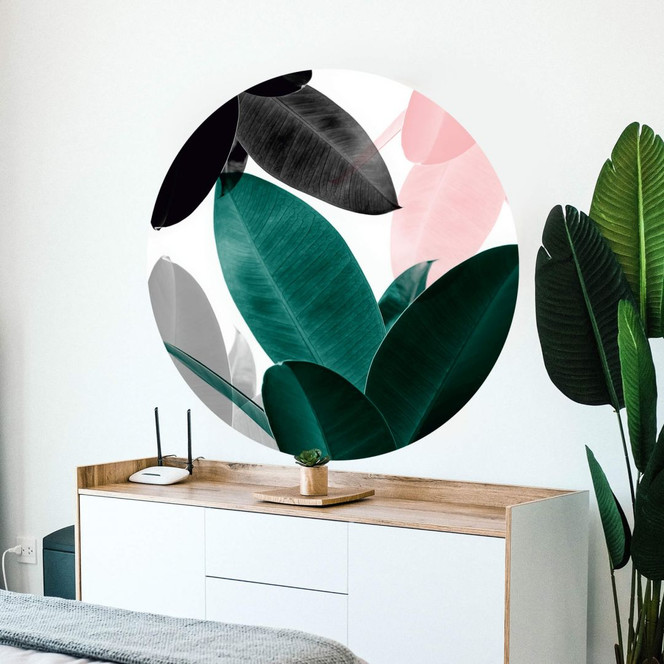 Wandtattoo Sisi & Seb - Blätterspiele - Rund