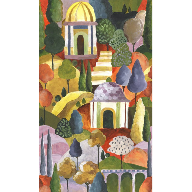 Fototapete in Bunt 3D-Optik Akustikpaneel Optik Holz Grafisch Modern 2.70 x 1.59 m