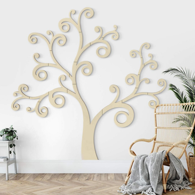 Holzdeko Pappel XXL-Baum Geschwungen (20-teilig)