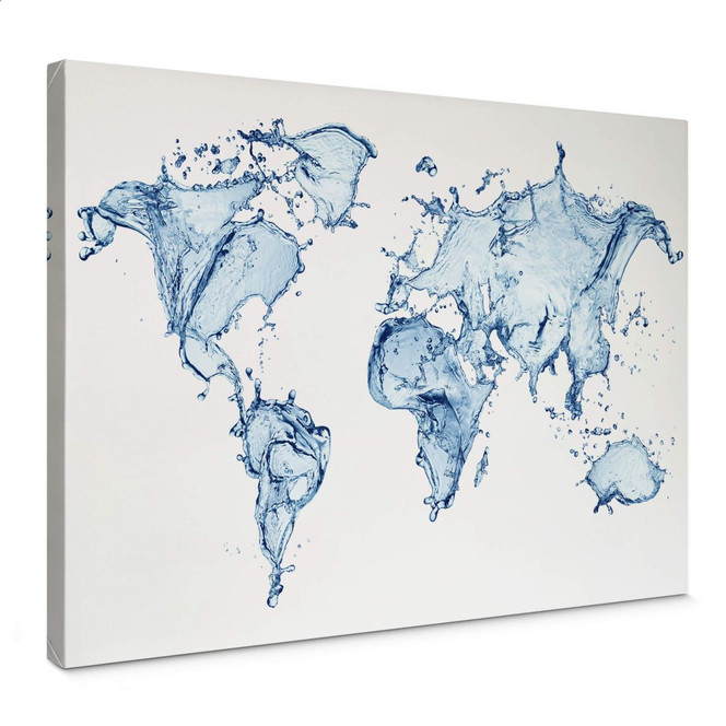 Leinwandbild Splashing Worldmap