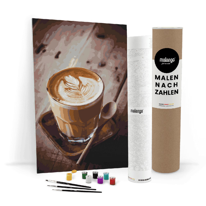 Malen nach Zahlen Leinwandbild - Cappuccino