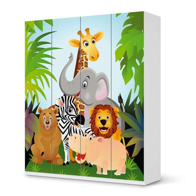 Möbelfolie IKEA Pax Schrank 236cm Höhe - 4 Türen - Wild Animals- Bild 1