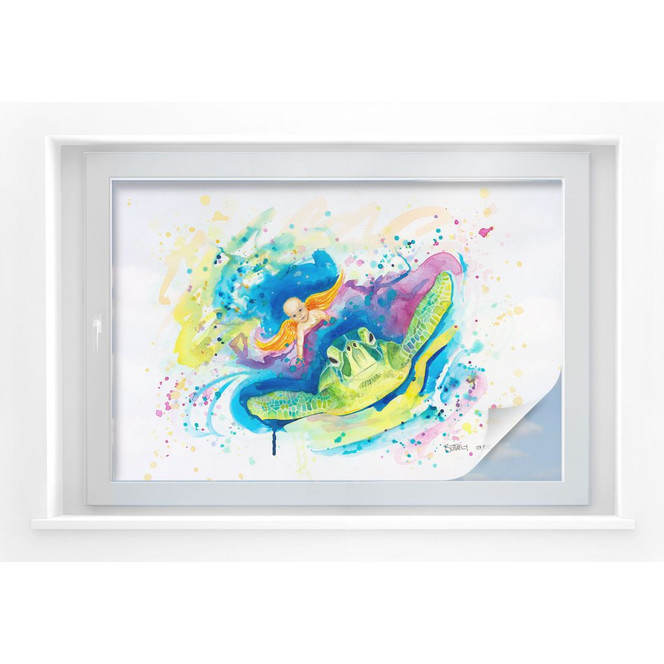 Sichtschutzfolie Butterfly - Endangered green sea turtle