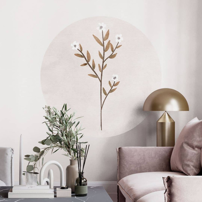 Wandtattoo Blumen Illustration - Vergissmeinnicht - Goed Blauw - Rund