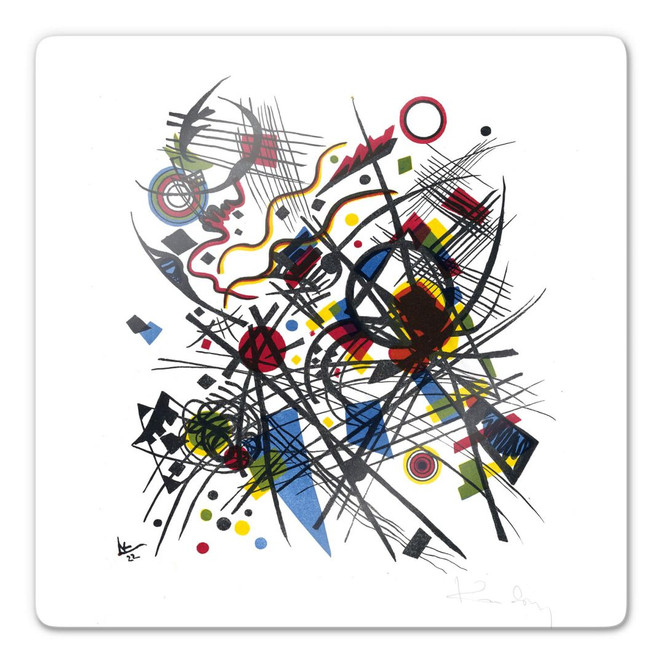 Glasbild Kandinsky - Lithographie fuer die Bauhausmappe