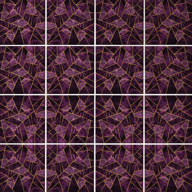 Fliesenaufkleber Fredriksson - Violetter Saphir - 12er Set