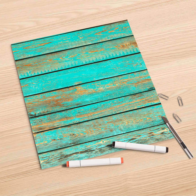 Folienbogen (30x30cm) - Wooden Aqua- Bild 1