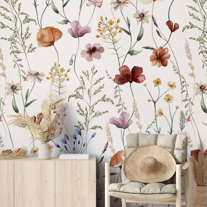 Fototapete Bunte Wildblumen - Blumentapete - UN Designs