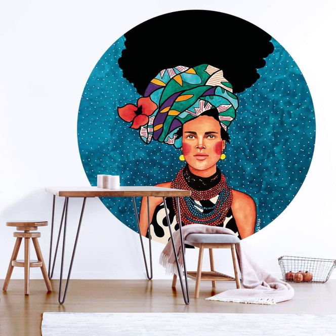 Fototapete Hülya - Was fühlst du - Rund - Selbstklebend/Vlies