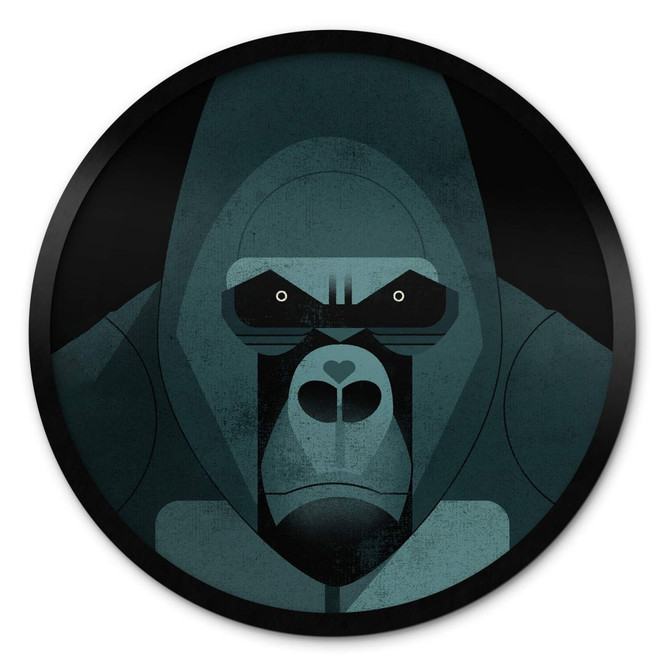 Kinder-Poster Gorilla - Braun - Rund