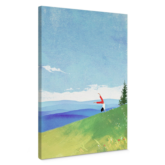 Leinwandbild Bergwiese mit Ausblick - Rivers