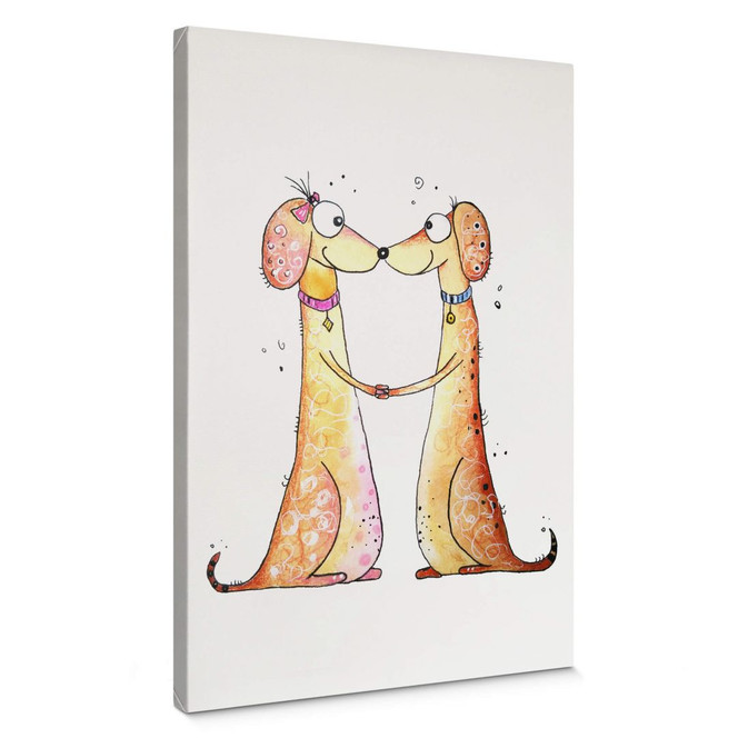 Leinwandbild Hagenmeyer - Verliebte Dackel