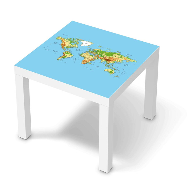 Möbelfolie IKEA Lack Tisch 55x55cm - Geografische Weltkarte- Bild 1