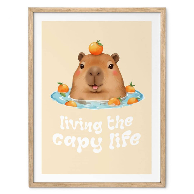 Spruch Poster Lustiges Capybara - Capy Life Spruch