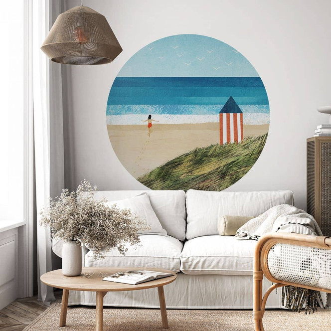 Wandtattoo Urlaub am Meer mit Dünenblick - Rivers - Rund