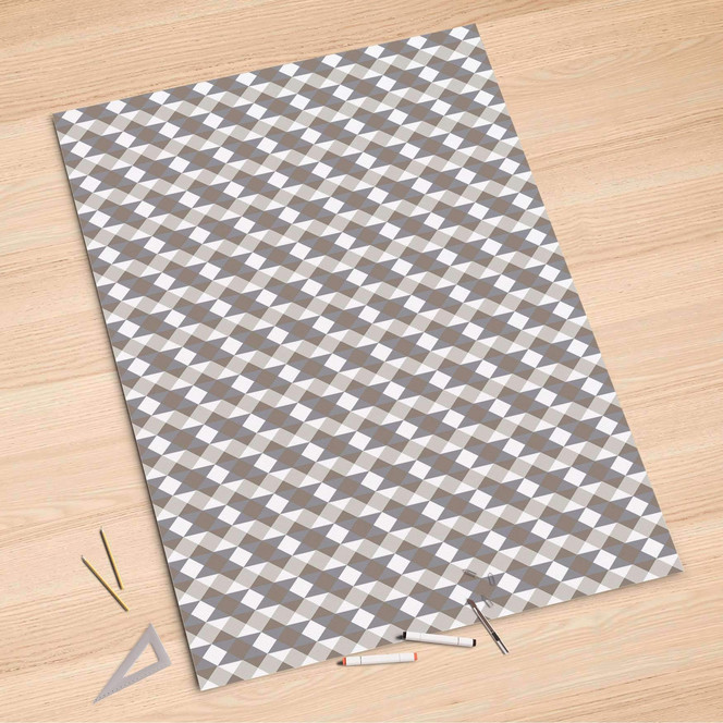 Folienbogen (100x150cm) - Triangle Pattern - Grau- Bild 1