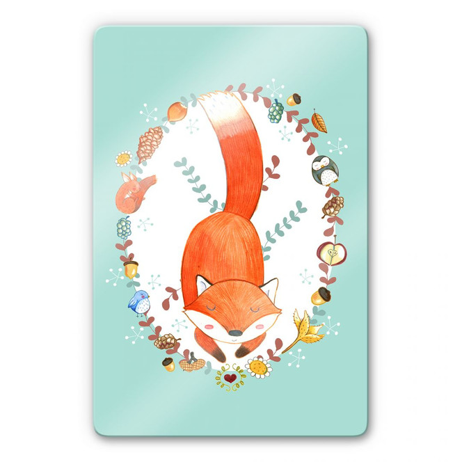 Glasbild Loske - Schlafender Wald