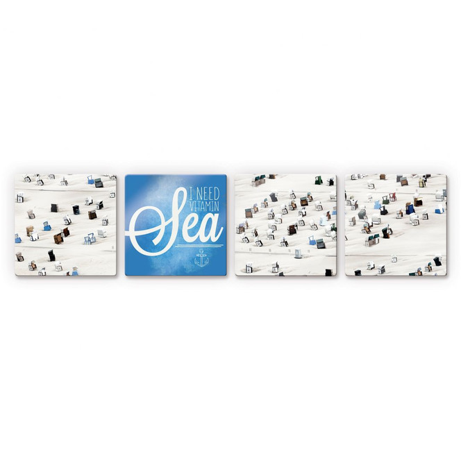 Glasbild Roeder - I need Vitamin Sea (4-teilig)