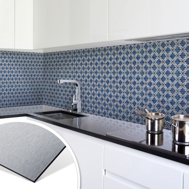 Küchenrückwand - Alu-Dibond-Silber - Holland Kacheln 04