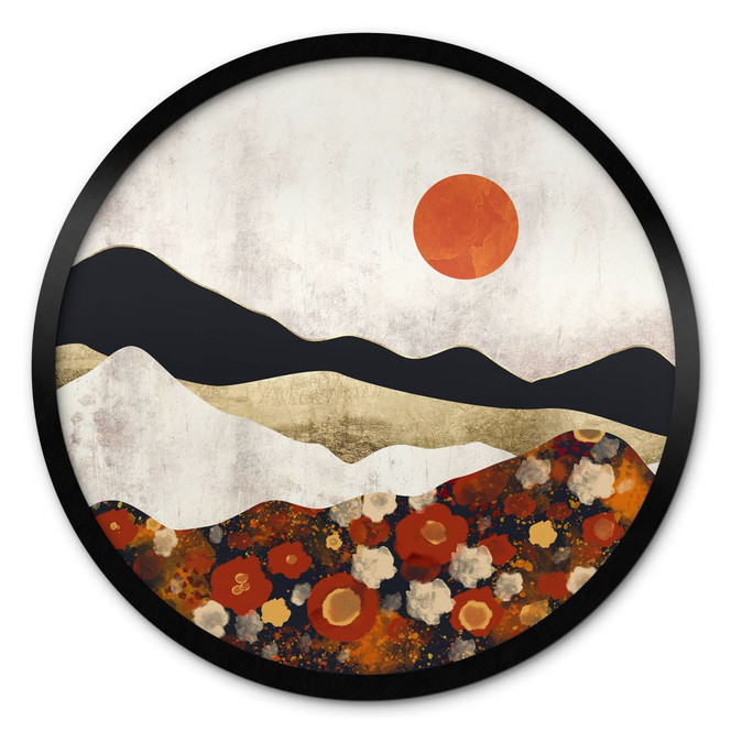 Poster Herbstliche Berglandschaft - SpaceFrog Designs - Rund