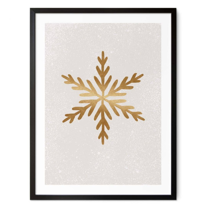 Poster Weihnachten - Goldene Schneeflocke - Orara Studio