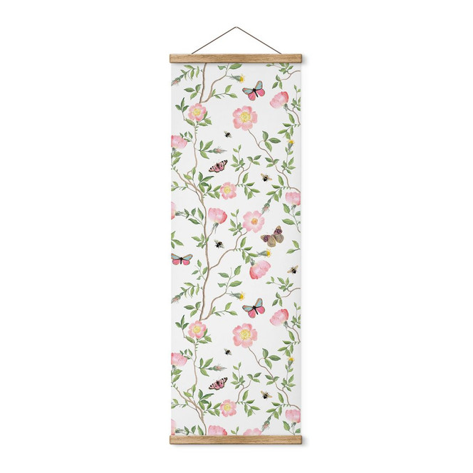 Stoffbild Rosa Christrosen im Frühling - UN Designs - Panorama