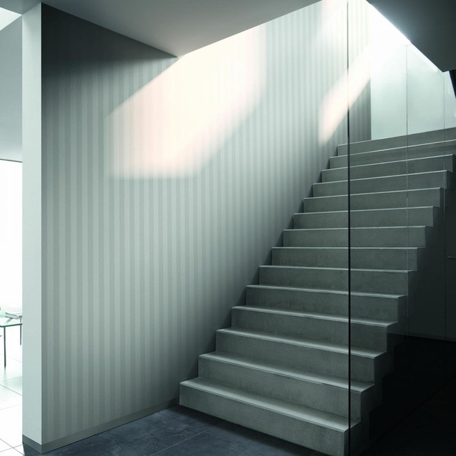 Unitapete, Mustertapete mit Struktur Bauhaus weiss