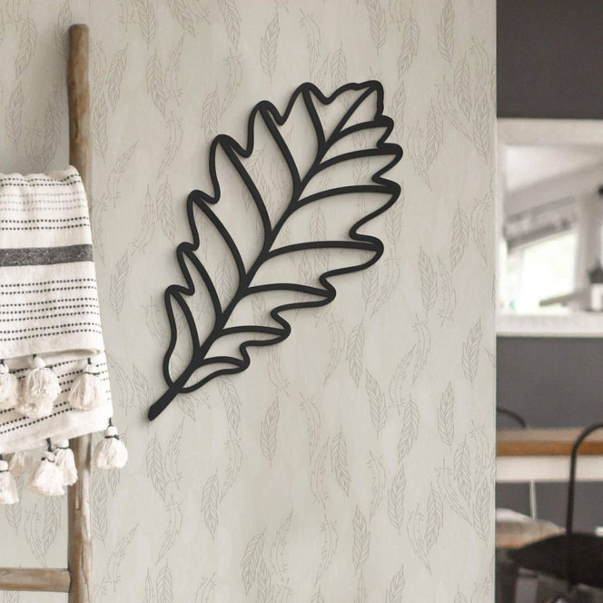 MDF - Holzdeko - Blatt - Eiche geschwungen