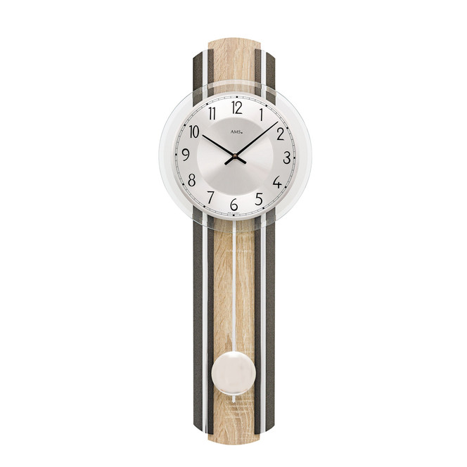 Pendelwanduhr Holzgehäuse Anthrazit/Sonoma