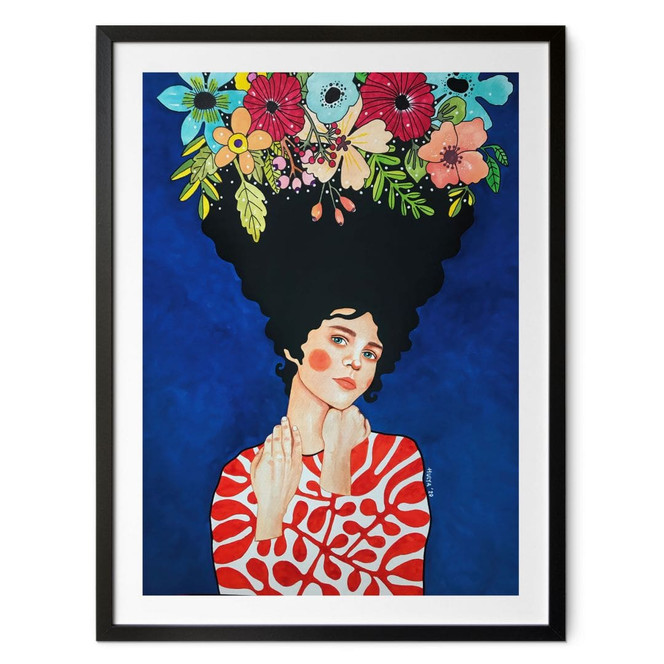 Poster Frau mit Blütenpracht im Haar - Hülya