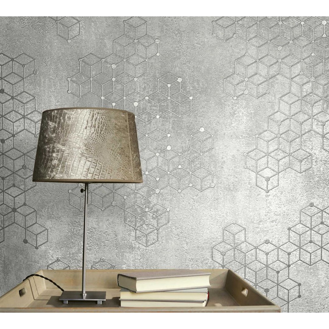 Vliestapete Grafisch Modern in Grau