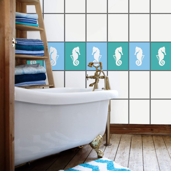 Wandtattoo Fliesendeko Seepferdchen 2