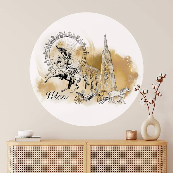 Wandtattoo Love your City - Wien - Rund