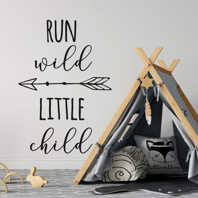 Wandtattoo Run wild little child