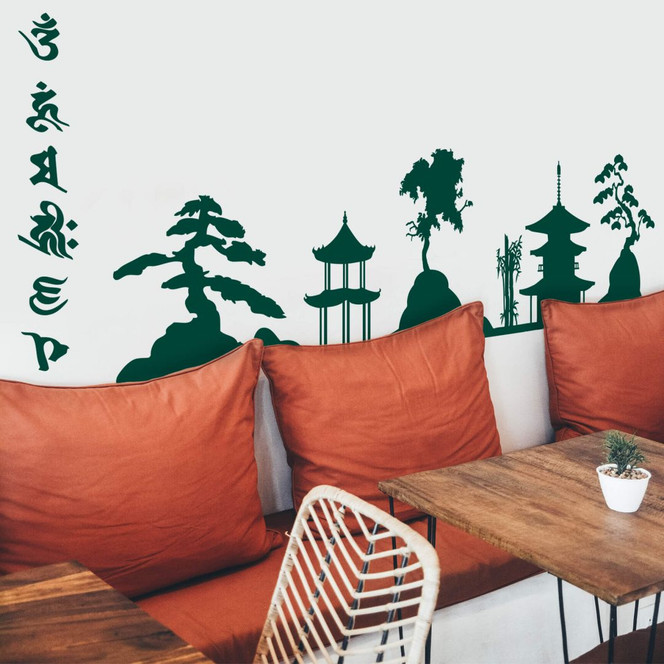 Wandtattoo Asia Skyline