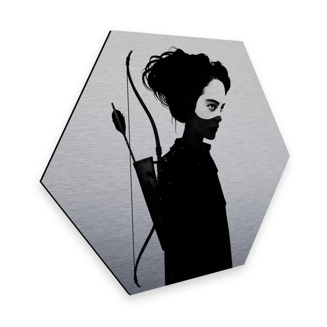 Hexagon - Alu-Dibond-Silbereffekt Ireland - Four of Hearts