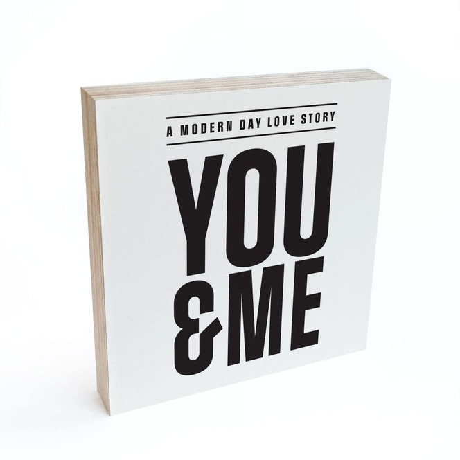 Holzbild zum Hinstellen - You and me - Kerr-Dineen - 15 x 15 cm