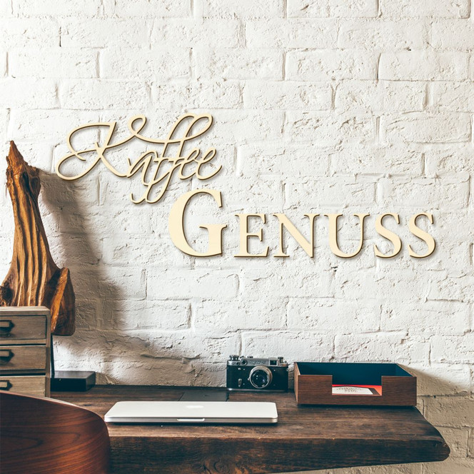 Holzbuchstaben Pappel - Kaffee Genuss