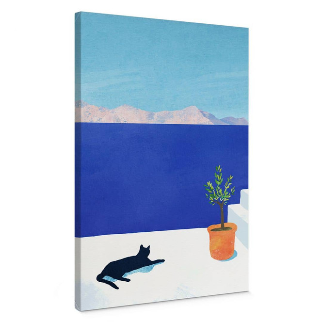 Leinwandbild Siesta mit Katze am Meer - Rivers