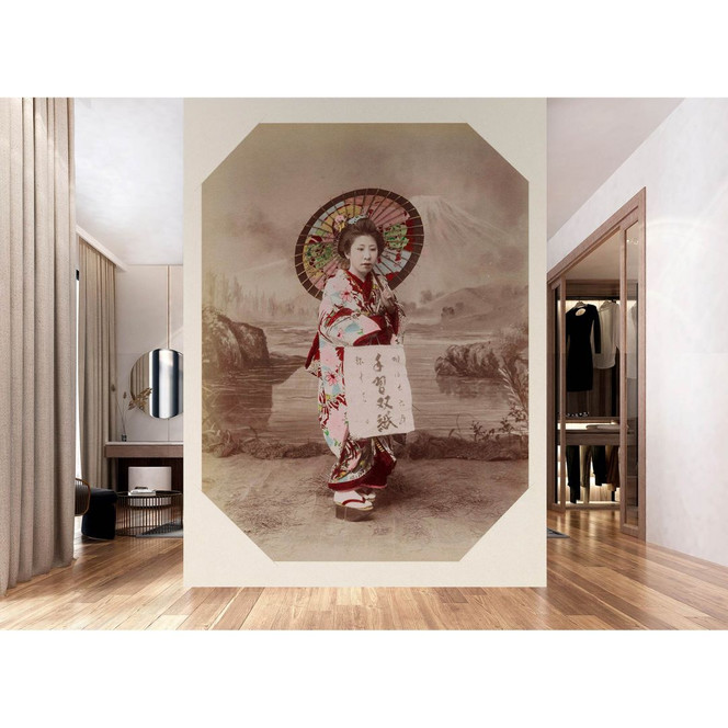 Livingwalls Fototapete Walls by Patel 3 Kyoto 2 beige, braun, rosa, blau, gelb - Bild 1