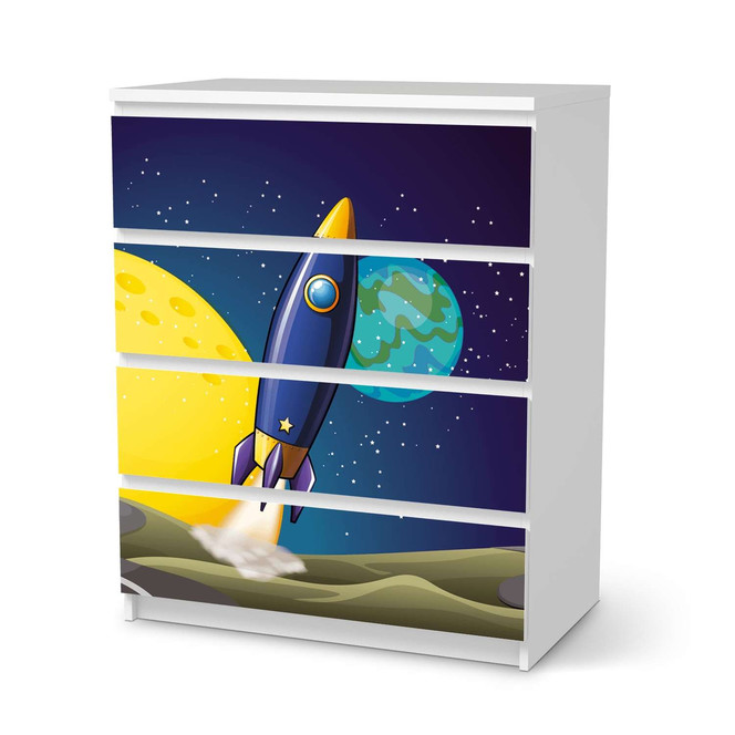 Folie IKEA Malm Kommode 4 Schubladen - Space Rocket- Bild 1