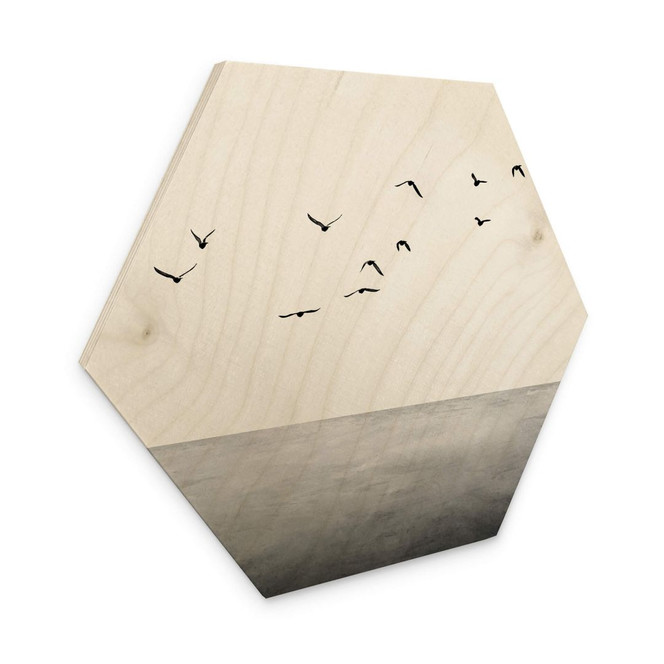 Hexagon Holzbild Das offene Meer - Kubistika