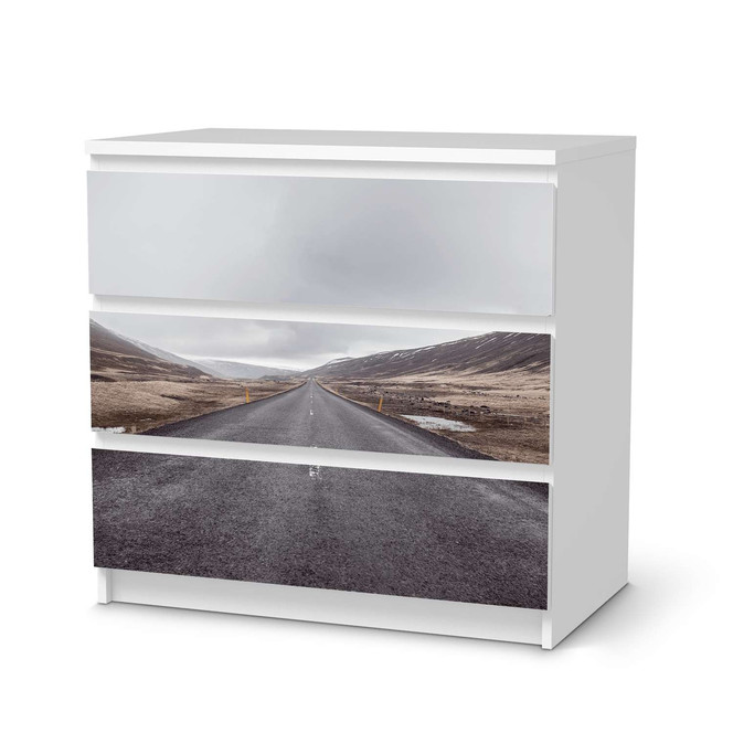 Klebefolie IKEA Malm Kommode 3 Schubladen - The Road- Bild 1