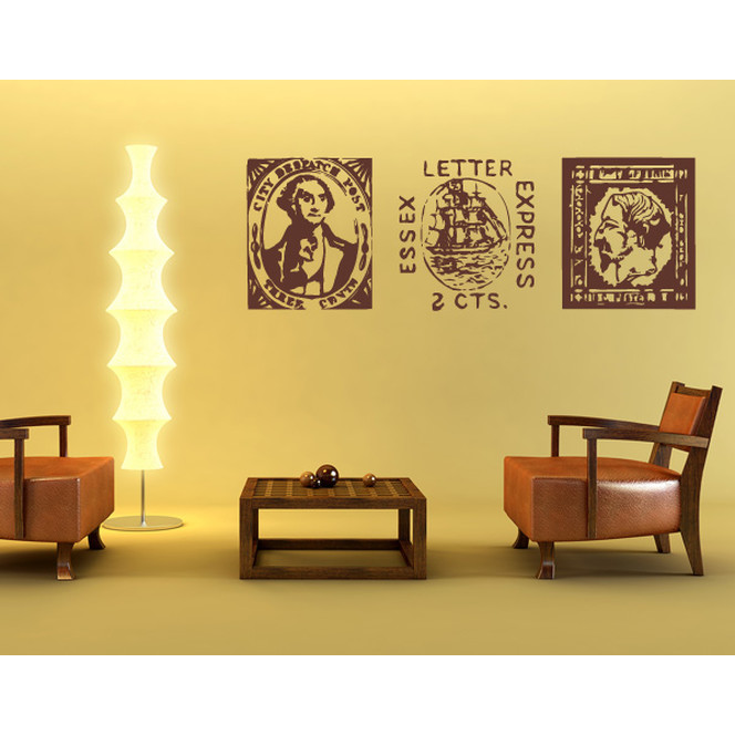 Wandtattoo Antike Briefmarken I