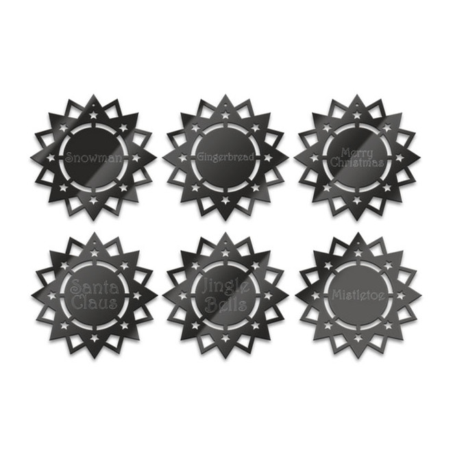 Acryldeko Poinsettia (6-teilig)