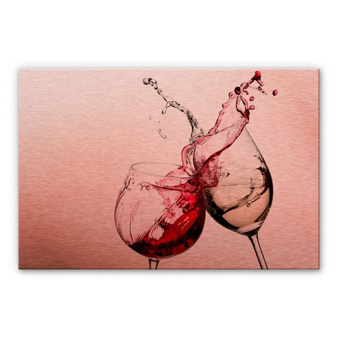Alu-Dibond Bild mit Kupfereffekt - Weingläser