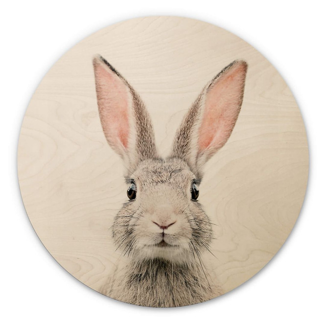 Holzbild Sisi & Seb - Hasenohren - Rund